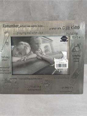 Fetco PEWTER REMEMBER WHEN WE WERE KIDS Picture Frame 4X6 NEW